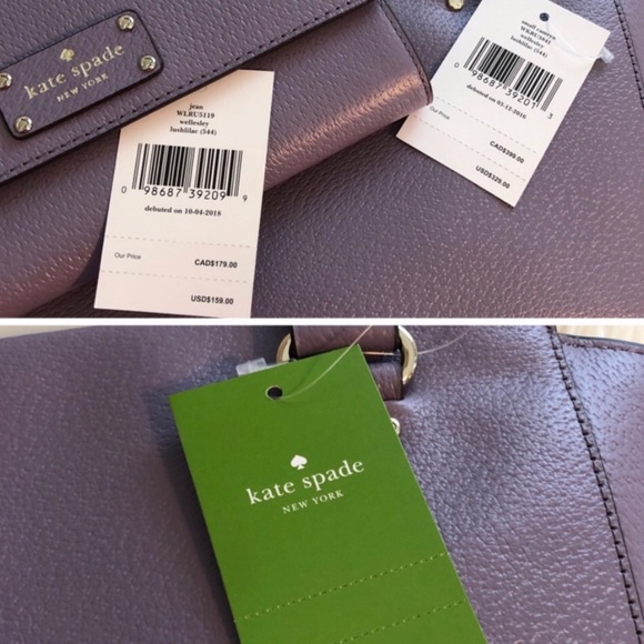 KATE SPADE CAMRYN WELLESLEY PURPLE SATCHEL/WALLET - Picture 7 of 8